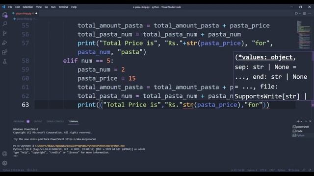 python project | pizza shop project in python | python assignment project