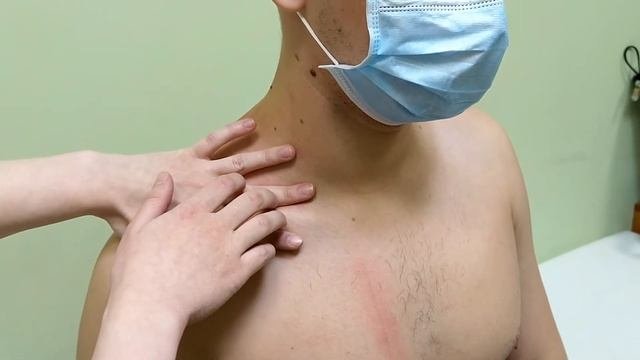 Определение верхней границы легких (сзади)