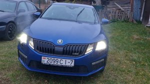 Работа омывателя фар. Skoda Octavia A7 FL.