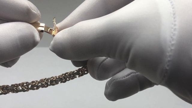 Золотой браслет плетение лисий хвост замок коробочка