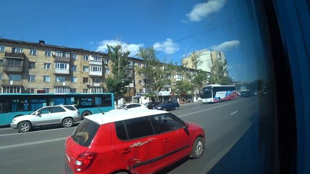 Караганда | по Гоголю с Абдирова до МедУнивера мимо боулинга Арман на автобусе №53 марш. лето 2021г