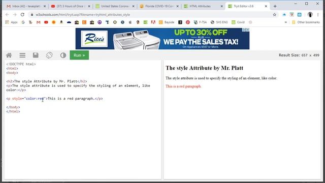W3Schools Lesson Number 4 - HTML Attributes