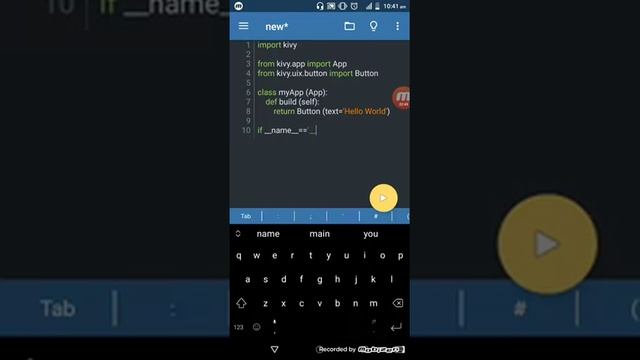 Python Simple app with Kivy Pydroid3
