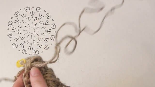 Салфетка из джута крючком со СХЕМОЙ / #МК салфетка из джута очень подробно попетельно смотреть онлайн