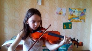 Моцарт Аллегретто (twinkle little star) на скрипке. Играет Вероника, 6 лет