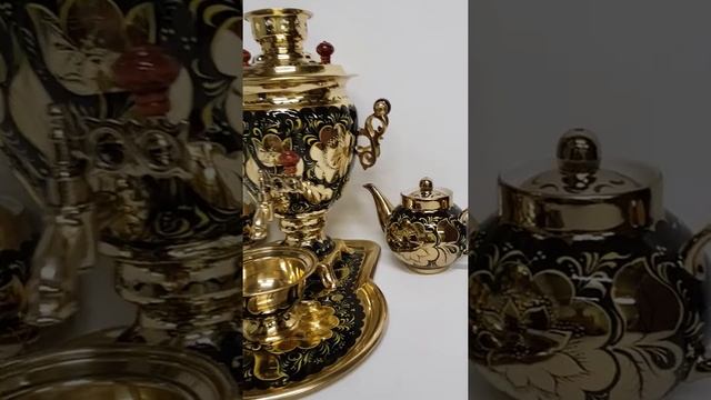 Самовар латунный расписной "Резьба по дереву" смотреть онлайн