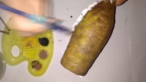 Декор бутылки из яичных лотков имитация камня своими руками мастер класс от Sveta DIY