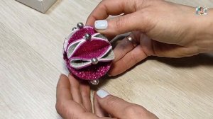DIY Новогодняя игрушка на елку из фоамирана. Поделки на Новый Год. Игрушки на елку своими рукам