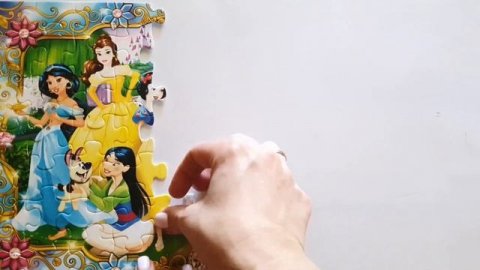 Собираем пазл с Принцессами Диснея. Пазлы для детей.