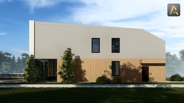 Вдохновляющий дом в стиле Хай-Тек. Проект дома с бассейном, сауной, кабинетом и большой террасой смотреть онлайн