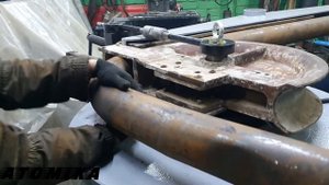 Гибка трубы 114×5мм., на станке ИВ3430 с дорном.