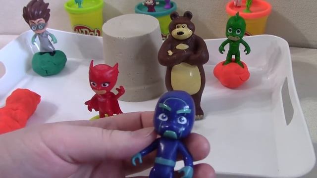 Маша Иргает в прятки с PJ MASKS МУМИИ Плей-До, Кинетический ПЕСОК смотреть онлайн