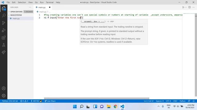 Python tutorial 1: Basic syntax and Rules