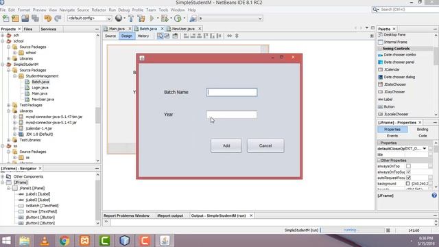 Student Management System Project in Java Part 3