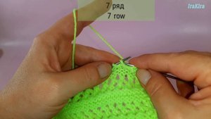 Ажурный горизонтальный узор спицами. Простой узор без схемы.