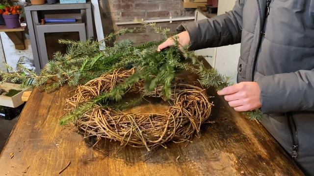 Türkranz - DIY - Weihnachten / Türkranz Unter 10€ ( Rebenkranz Weihnachtlich Dekorieren )