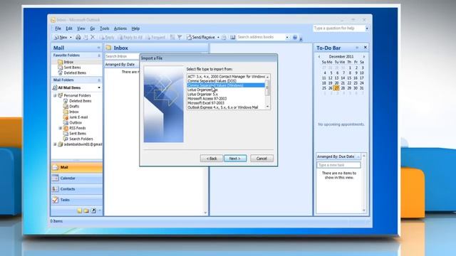 Microsoft® Outlook 2007: Import Distribution List from a .csv file format смотреть онлайн