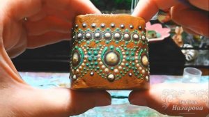 Глиняный горшочек для кактусов и суккулентов. Точечная роспись.