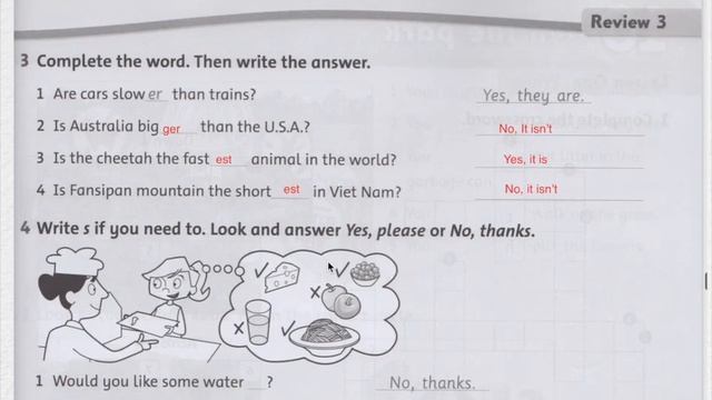 Family and friends grade 4 workbook Review 3 (answer)