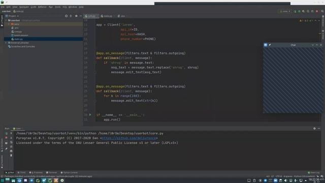 Юзерботы в Telegram: мастер-класс от @L0r3m на Боткемпе