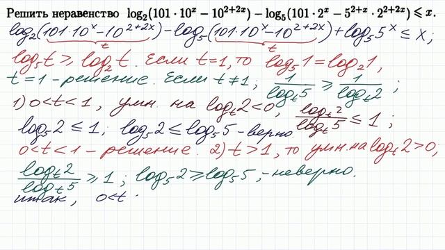 Решите неравенство (мехмат МГУ 2001) смотреть онлайн