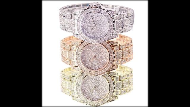 Модные часы Aliexpress  женские роскошные круглые кварцевые часы наручные часы для женщин блестящие
