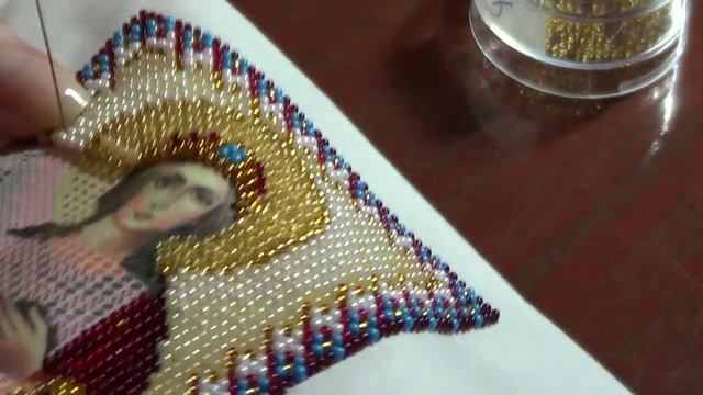 Процесс вышивки иконы бисером #вышивка бисером #икона бисером
