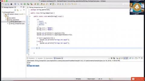 Sting JAVA Tutorial Part 2 || String equals || Sting Compare || String Matches