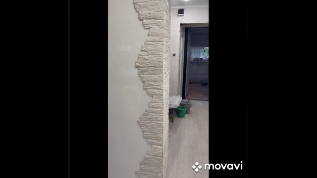 Декоративный камень ,,древесный скол,, отделка дверного проема