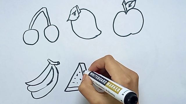 Bolalar uchun mevalar rasm chizish | Рисование фруктов для детей | Drawing fruits for children смотреть онлайн