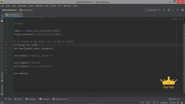 Python Bar Graph Tutorial ~~ STAY HIGH ~~