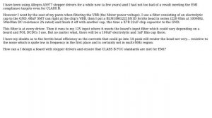 Electronics: Filtering power to stepper motor drivers for EMI