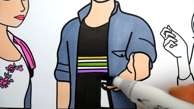 Coloring Miraculous Ladybug Characters with Markers: Marinette, Adrien, and Chloe Bourgeois ! смотреть онлайн