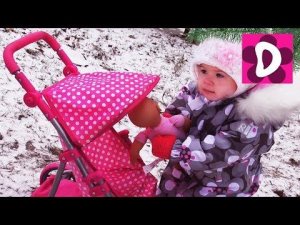 ✿ Беби Борн и Диана Катаются на Санках Впервые в Жизни Doll Baby Born and Diana meet the first snow