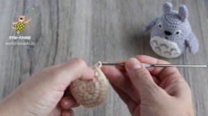 Тоторо крючком. Мастер-класс по вязанию игрушки. Из велюра и плюша.
