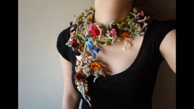 Красивые вязаные украшения. Модная вязаная бижутерия