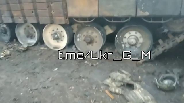 Кадры сожженной бронетехники НАТО.