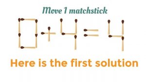 Fun brain game Can You Fix 6 + 4 = 4 By Moving 1 Matchstick? [easy math puzzle]