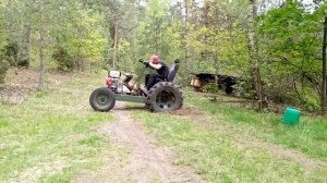 самодельный трактор кпп уаз. испытание на тяговое усилие.
