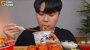 ASMR MUKBANG 직접 만든 양념 치킨먹방! 스테이크 짜파게티 레시피 & 먹방 FRIED CHICKEN AND BLACK BEAN NOOD (1)
