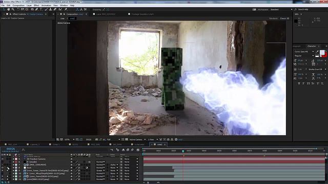 Creeper Minecraft 3ds max, After effects - Криппер с МайнКрафт смотреть онлайн