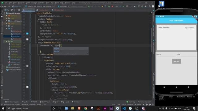 Flutter - Pull To Refresh (RefreshIndicator Widget With ListView)