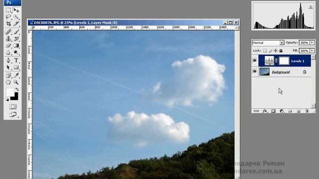 Улучшаем нашу фотографию, подтягивая уровни и добавляя насыщенности. Видео урок смотреть онлайн