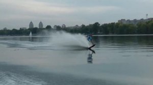 Экстримальное катание на монолыже за катером с Dima DG.
