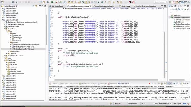 Coding Example of an EJB in JavaEE Part 2