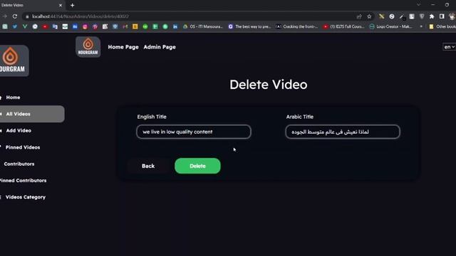 Videos management system using dotnet mvc core and bootstrap