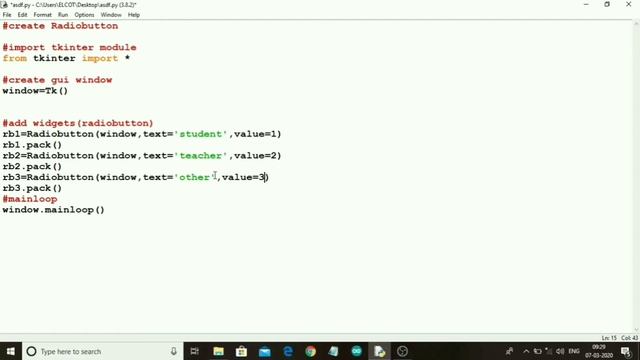 #how to create radiobutton in Tamil using Python Tkinter  part-1.6 |#Python in Tamil(PIT)|