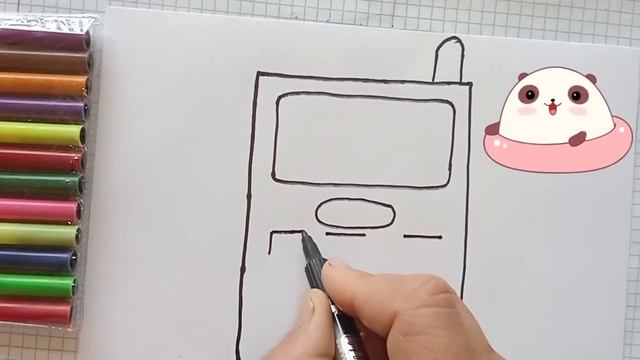 как нарисовать телефон для детей
раскраска телефон для детей