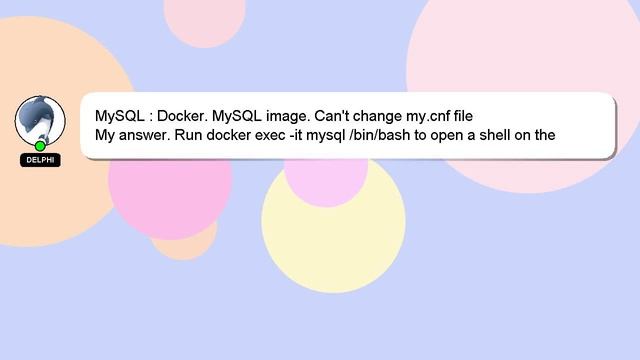 MySQL : Docker. MySQL image. Can't change my.cnf file смотреть онлайн