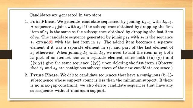 GSP (Generalized Sequential Pattern Mining) Example смотреть онлайн